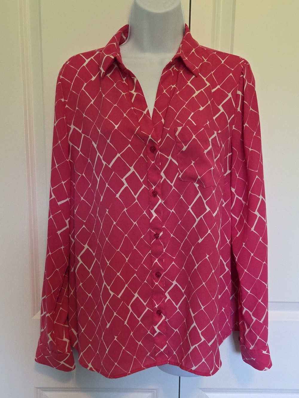 The Limited Ashton Large Hot Pink Button Down Shirt